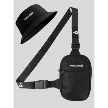 Imagem de Shoulder Bag Masculina Mini Bolsa Transversal Necessaire + Chapeu Buck