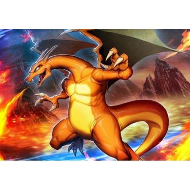 Imagem de Placa Quadro A4 Decorativo Pokemon Charizard em Mdf - Pomps Geek, Colo