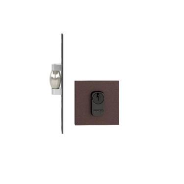 Imagem de Fechadura trava rolete porta pivotante pado corten marrom quadrada rq2