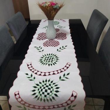 Imagem de Caminho de mesa bordado colorido - luz rechilieu