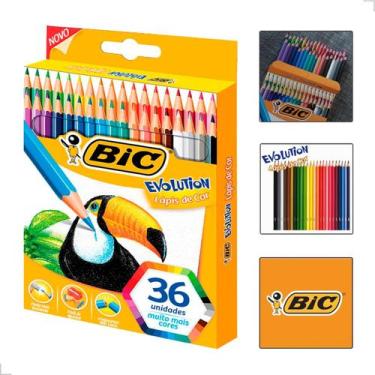 Imagem de Lapis de Cor Bic Evolution 36 Cores Kit Escolar Artes e Desenho