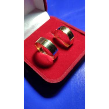 Imagem de Par Alianças Casal Ouro 18 Kilates Noivado e Casamento 7 Gramas 6 mm L