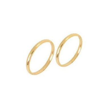 Imagem de Alianças 3 mm Ouro 18 Kilates Casamento Noivado Casal Maciça 2.80 Gram