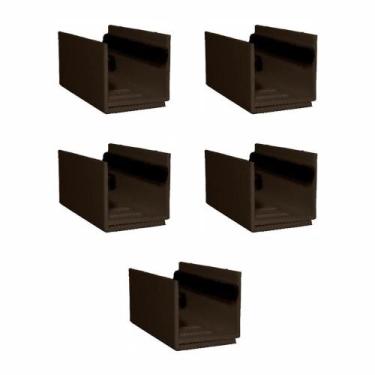 Imagem de 05 Guia U - Externo Ajustável Para Porta De Correr - Marrom - Perfil C