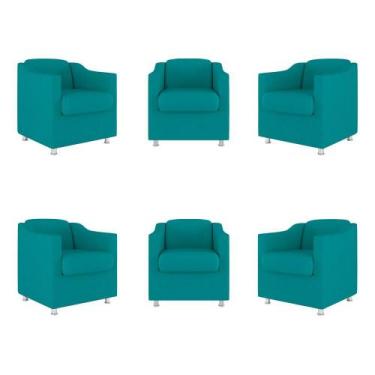 Imagem de Kit 06 Poltronas Sala de Espera Clinica - Dentista Suede - Balaqui Dec