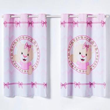 Imagem de Cortina Kids Infantil 2,00M X 1,30M Ursinha Rosa - CASA SCARPA