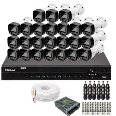 Imagem de Kit 24 Câmeras Intelbras 1120b Full Color, Dvr 32ch Mhdx 1232 Sem Hd