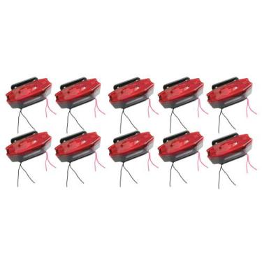 Imagem de 10 Sinaleira Lanterna Lateral Led Peixinho Caminhão Carreta Com Vigia 