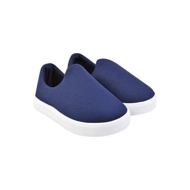 Imagem de Calce Fácil Liso Infantil Forro Virado Casual Moda - Cazzani, 33, Azul