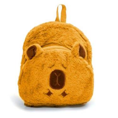 Imagem de Mochila escolar -  pelucia capivara - capybara - polibrinq