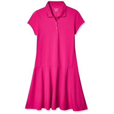Imagem de The Children'S Place Vestido polo picque de manga curta para meninas, Aurora rosa, 10-12 Anos