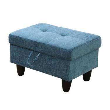 Imagem de Uneeruiqy Sofá de flanela azul para sala de estar sofá para escritório em casa, quarto, sala de estar, sofá com forte capacidade de carga, sofá pequeno