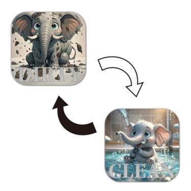 Imagem de Ímã de máquina de lavar louça de animais fofos de desenho animado limpo e sujo, ímã limpo e sujo para máquina de lavar louça, sinais magnéticos limpos/sujos ou limpos para placa de máquina de lavar