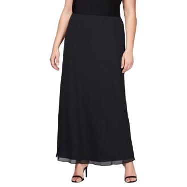 Imagem de Alex Evenings Saia formal longa plus size feminina, Preto, 3X