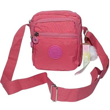 Imagem de Bolsa Feminina Tiracolo Transversal C/Chaveiro Pompom (Rosa Claro)