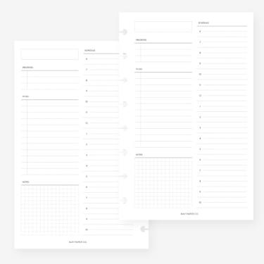 Imagem de Refil de agenda de 8 discos com inserção diária sem data nº 04 meia letra para Levenger Circa Junior, Arc by Staples, TUL Junior 14 x 21,6 cm