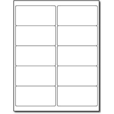 Imagem de Etiquetas de envio adesivas permanentes de 5 x 10 cm, 10 etiquetas por folha - acabamento fosco branco em branco - adesivos de correspondência imprimíveis para impressoras a jato de tinta/laser - 25