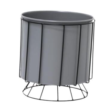Imagem de Ｂｅｓｇａ Vaso de Planta com Suporte de Metal Suporte de Metal para Plantas Centro de Mesa Moderno Vaso de Flores Suporte de Metal Mesa de Chão Vaso com Suporte, Gey