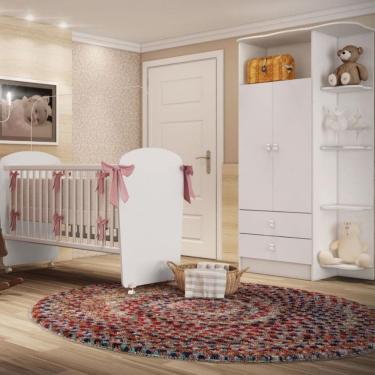 Imagem de Quarto de Bebê Completo Guarda Roupa e Berço Corujinha Percasa