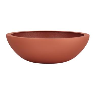 Imagem de Vaso Bacia Suculenta Para Planta Flor Fibra Vidro 25cm Cores (TERRACOTA FOSCO)