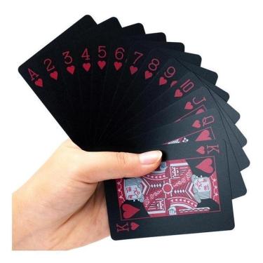 Imagem de KIT 2 Baralho Vermelho Black Poker Cartas Jogos-Unissex