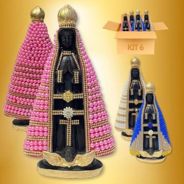 Imagem de Imagem Nossa Senhora Aparecida Grande Kit 6 Atacado Católico - Europio