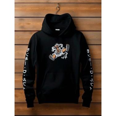 Imagem de Blusa de Frio Moletom Canguru One Piece Monkey Nika Casaco Flanelado F