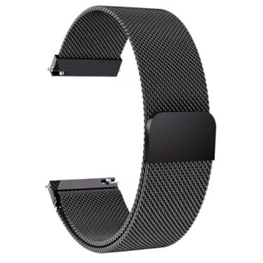 Imagem de CORONITAS Pulseira de Metal Milanes Aço Inoxidável para Xiaomi Redmi Watch 5 Lite, Watch 5 Active, Fecho Magnético, Malha de Aço Respirável, Regulável (Preto)