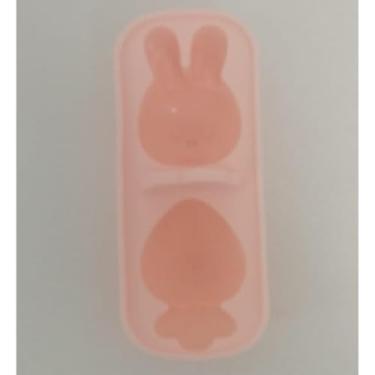 Imagem de Forma em Silicone para Picolé, Cores e Formatos Variados, Sem Palitos (Formato de coelho e cenoura)