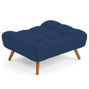Imagem de Puff Pet Cama Estofada Para Cachorro Sofia L02 Suede Azul Marinho - In