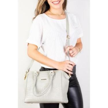 Imagem de Bolsa estruturada de couro croco Leila-Feminino