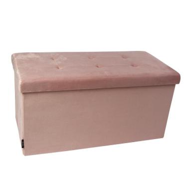 Imagem de Banco Organizador Veludo M Rosa - A\CASA