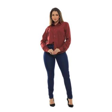Imagem de Kit Feminino 2 peças - Calça Feminina Skinny Jeans Escuro e Camisa Soc