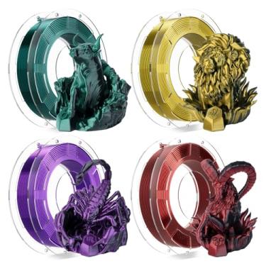 Imagem de Filament do drukarek 3D Chitu Systems Conjure Silk PLA, dwukolorowy filament 1,75 mm, filament do druku 3D Silk Red Blue 1 kg/2,2 kg (B-silk Pla-4 in 1 Package 1 4x200g)