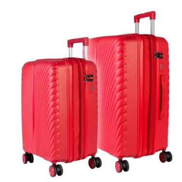 Imagem de GMTA Kit com 2 Malas de Viagem Polipropileno Pequena 10 KG de Bordo Padrão Anac Média 23 KG Antifurto Expansível Rodas Duplas 360 graus