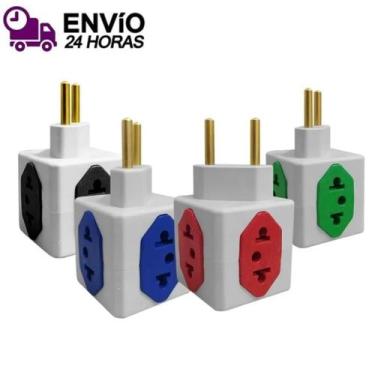 Imagem de Adaptador De Tomada Benjamim Power Cubo Com 4 Entradas Multiplicador d