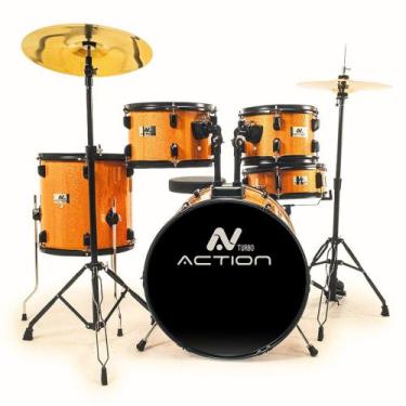 Imagem de Bateria turbo action 22 - amarelo sparkle (laranja)