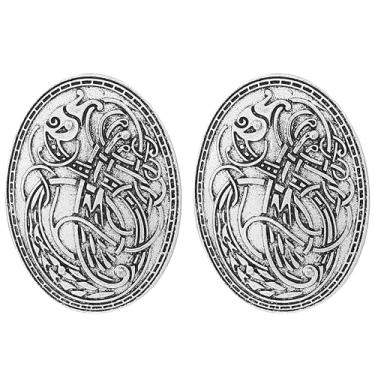 Imagem de Conjunto de broche com design de escudo nórdico viking para fantasia medieval: fivela pequena, fecho, clipe e fixadores para roupas, cachecol, manto, joias, corrente e vestido de avental para mulheres