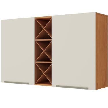 Imagem de Armário de Cozinha Zanzini Favorita 5 peças 8 portas 3 gavetas com 238 cm de Largura Cinamomo Areia