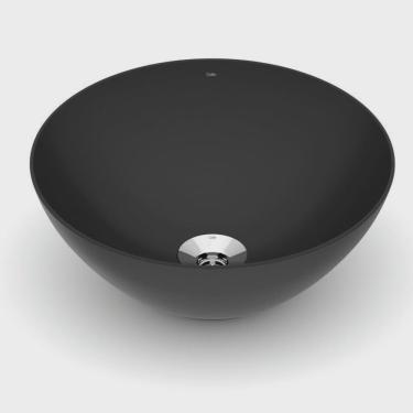 Imagem de Kit 2 Cubas de Apoio Redonda sem Mesa 350 Design D1 Celite Matte Black