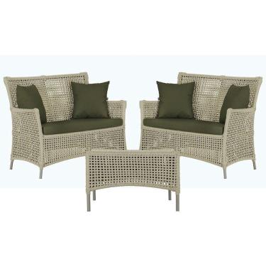 Imagem de 2 Sofás E Mesa Igapó Alumínio Fendi Corda Náutica E13 Trama Rami