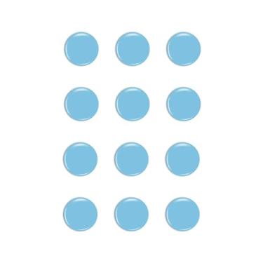 Imagem de 24 Imãs p/Geladeira, Quadros e Superfícies Magnéticos (Azul Claro)