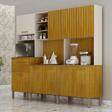 Imagem de Armário de Cozinha Lira Plus 9 Portas 2 Gavetas Nicho Espaço para Microondas Mobilihouse