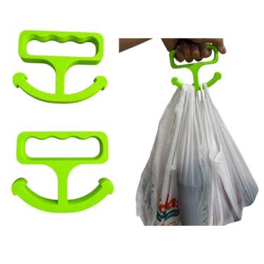 Imagem de Kit 2 Alças Porta Sacolas Pegador Sacolas - Mod 3 - FLEX3D, VERDE