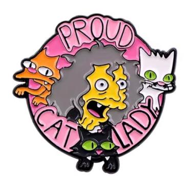 Imagem de Proud Cat Lady Crazy Eleanor Abernathy Hoarder Gatos Amante Gatinho Amor Gatinho Dono Mãe Desenho Animado Comédia Programa de TV Animação Humor Piada 3,5 cm Broche Esmaltado, 1.4 Inches, Esmalte