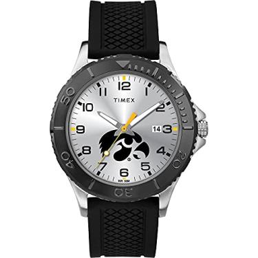 Imagem de Timex Tribute Relógio masculino Gamer 42 mm Quartzo com pulseira de silicone, Iowa Hawkeyes,