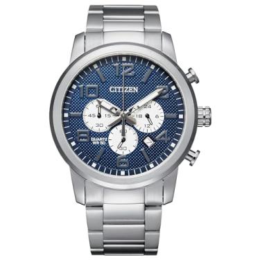 Imagem de Citizen Relógio masculino de quartzo, aço inoxidável, clássico, prateado (modelo: AN8050-51M)