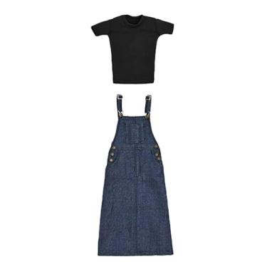 Imagem de Generic Conjunto de Roupas de Boneca Feminina 1/6, Figuras de ação, Camiseta E Saia Jeans, Traje para Figura de ação Feminina de 12''