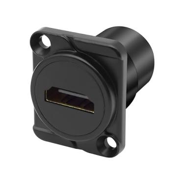 Imagem de MEIRIYFA Conector de montagem em painel HDMI tipo D 4K HDMI fêmea para fêmea acoplador adaptador extensor de soquete para TV, laptop, PC, monitor, leitor de DVD (Preto)