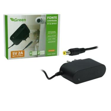 Imagem de Fonte Chaveada 5v 2a Bivolt Plug 5,5*2,1mm Para Receptor Tv - GREEN